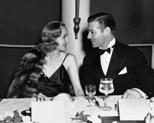 Carole Lombard and Clark Gable at a New Years Eve Party, 1939.