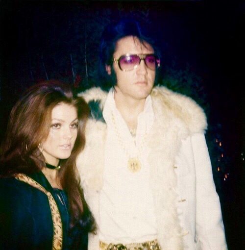 Elvis and Priscilla Presley celebrating New Years Eve in Memphis, TN, December, 1970.