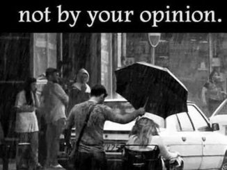 The world is changed by your example, not by your opinion