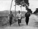 Three men running in the first marathon at the 1896 Summer Olympics