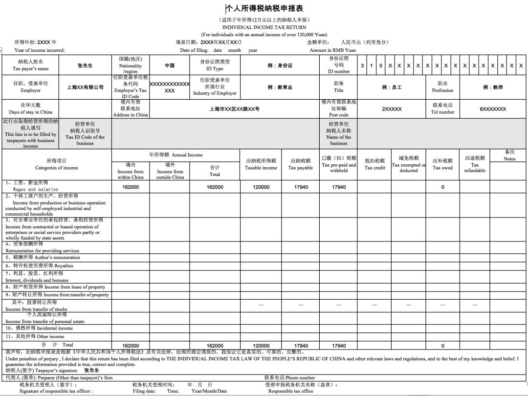 翻译模板 | 个人所得税缴纳说明翻译模板及税收术语中英汇总