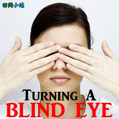 英语口语 | 用turn a blind eye表达“假装看不见，熟视无睹，视而不见”