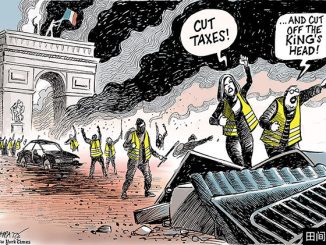 英语漫画 | “黄背心”攻占凯旋门 France’s Yellow Vest Revolution